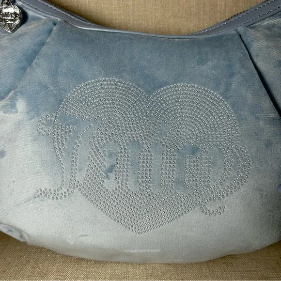 NWT Juicy Couture Queen Couture Hobo Sloucy Shoulder Bag w wallet, bracelet blue - Picture 9 of 17